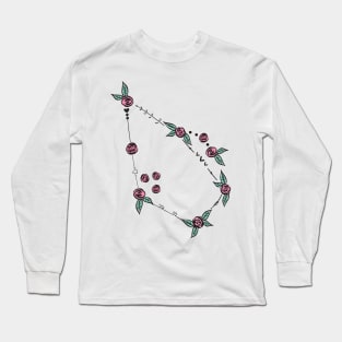 Auriga (The Charioteer) Constellation Roses and Hearts Doodle Long Sleeve T-Shirt